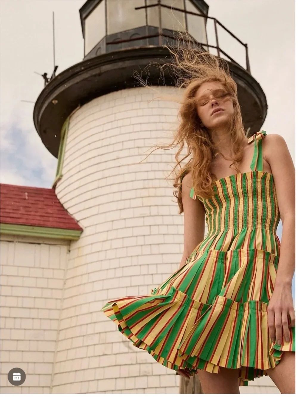 Hill House Rockhouse Stripe Ribbon Charlotte Nap Dress NWT